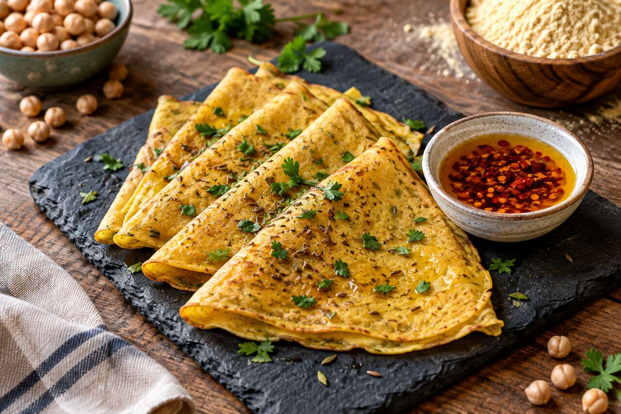Recette de crêpes sans gluten à la farine de pois chiche