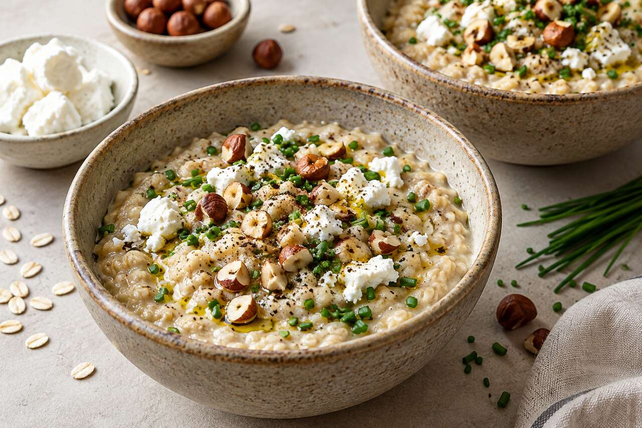 Recette de porridge salé au chèvre frais