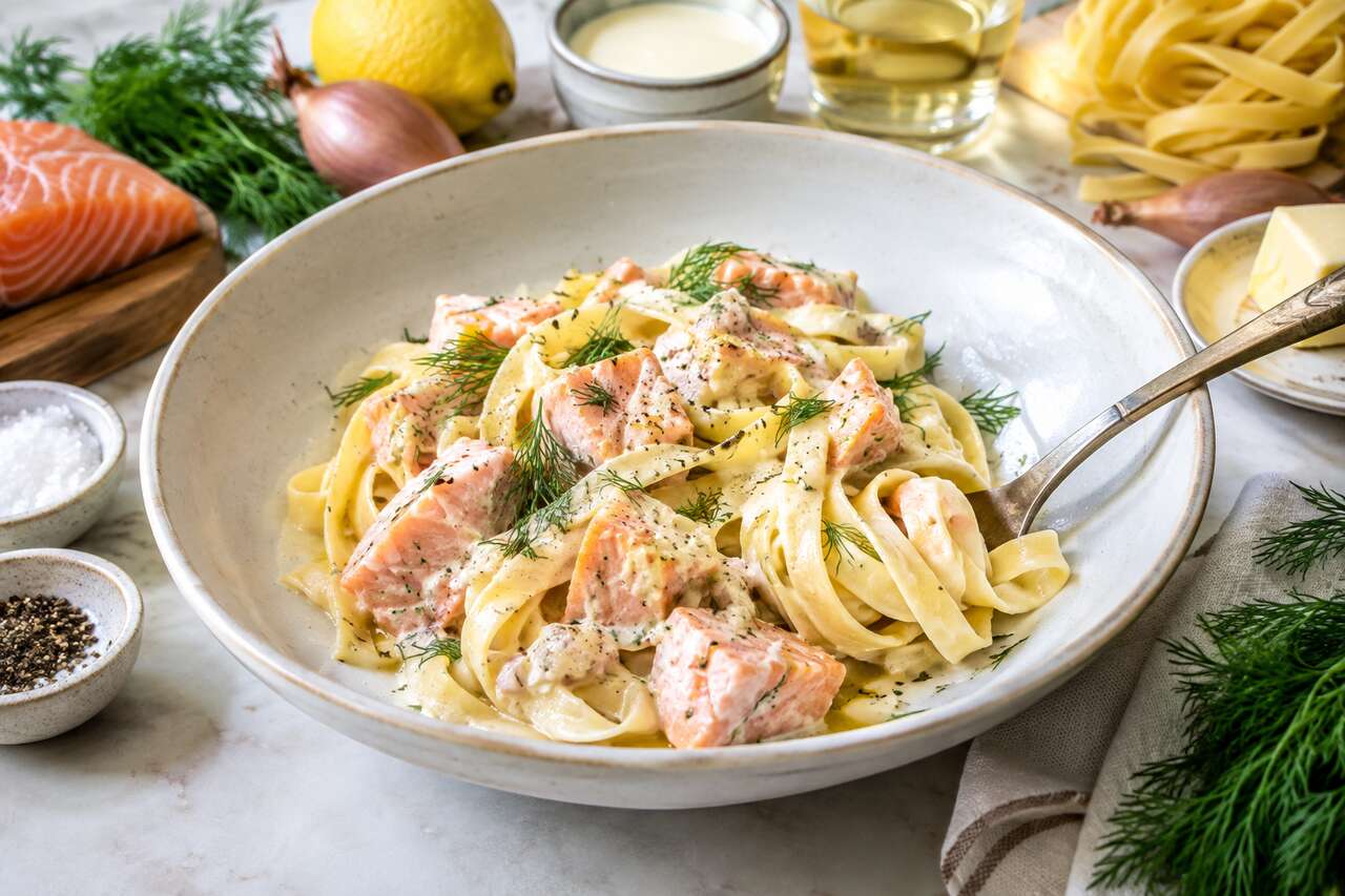 Tagliatelles au saumon : la recette facile et savoureuse