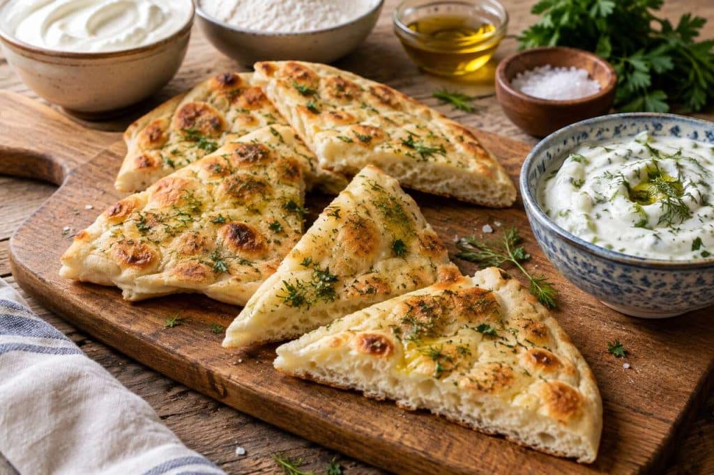 Recette de pain au yaourt grec à la poêle